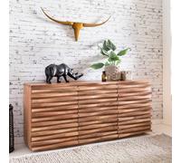 Buffet en bois massif 160 acacia naturel Commode avec 2 portes & 3 tiroirs Design Front