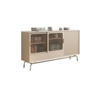 Buffet en bois massif Ardoise Buffet moderne minimaliste pour salon, petit appartement, rangement, armoire à vin, porte coulissante, armoire d'entrée, buffet, S140 cm