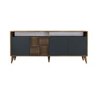 Buffet en bois "Milan" - 180 x 35 x 78 cm - Noyer Anthracite