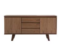 Buffet en bois noyer 2 portes 3 tiroirs l160 cm fifties