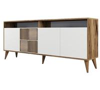 Buffet en aggloméré 4 portes milan noyer et blanc