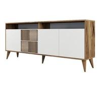 Buffet en aggloméré 4 portes milan noyer et blanc