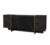 Buffet en bois ""Veyron"" - 180 x 46 x 75 cm - Noir Or