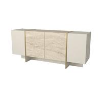 Buffet en bois ""Veyron"" - 180 x 46 x 75 cm - Travertin, Grès