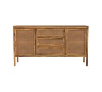 Buffet en cannage et bois 2 portes 3 tiroirs - Tiki - Rendez-Vous Déco