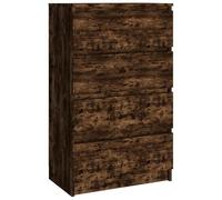 Buffet en chêne fumé 60 x 35 x 98,5 cm en bois - Meuble de salon moderne avec espace de rangement pour vêtements, livres et décoration - Meuble élégant pour salon, couloir ou salle à manger