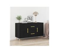 vidaXL Buffet Chêne noir Bois d'ingénierie 100×36×60 cm - Noir pour salle à manger