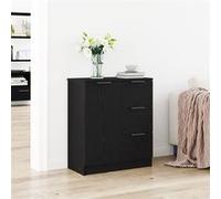 Buffet En Chêne Noir Vidaxl 60x30x70 Cm En Bois D'ingénierie Noir