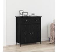 Buffet Vidaxl Noir Chêne 70x30x80 Cm Bois Reconstitué Et Acier