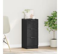Buffet En Chêne Noir Vidaxl 30x30x70 Cm En Bois D'ingénierie Noir