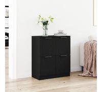 vidaXL Buffet en chêne Noir 60 x 30 x 70 cm - Fabriqué en Bois d'ingénierie