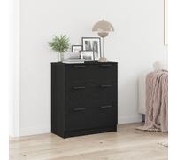 Buffet En Chêne Noir Vidaxl 60x30x70 Cm En Bois D'ingénierie Noir
