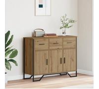 vidaXL Buffet en chêne Artisan – 3 tiroirs, 2 portes – Marron