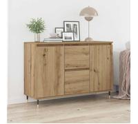 Buffet Vidaxl Avec Portes Et Tiroirs Chêne Artisan 101,5x35x70 Cm