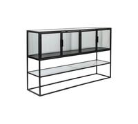Buffet en fer forgé noir, 4 portes, avec rangement, droit - Dutchbone, Boli - 35x150x90 cm