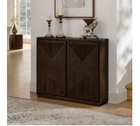 Buffet en forme de V avec rangement armoire d'appoint étroite Marron Armoire de rangement pour salon couloir 99.06x23.5x82.5cm