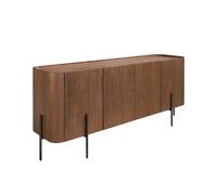 Buffet En Noyer Et Acier Noir Marron
