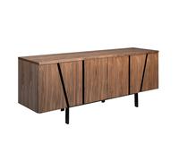 Buffet En Noyer Et Acier Noir Marron