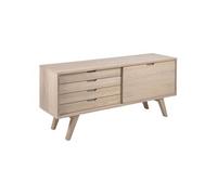 - Buffet en panneaux de particules avec 4 tiroirs et 1 porte coulissante - Beige - Aline