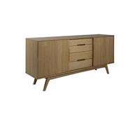 Toilinux - Buffet en panneaux de particules avec 4 tiroirs et 2 portes - Beige - Martie Beige