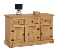 Buffet en pin SALSA style mexicain, 3 portes et 3 tiroirs Naturel G