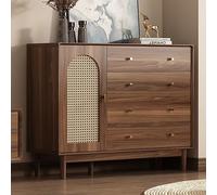 Buffet en rotin, buffet cuisine, buffet cannage, meuble de rangement d'appoint avec portes et tiroirs, console en bois for cuisine, salon, entrée, couloir, buffets bois massif(D---120CM/47.24in)