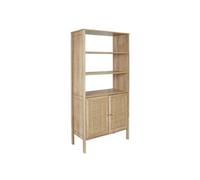 - Buffet en Rotin et panneaux de particules avec multiples rangements H.163.cm - Bali