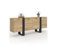 IDMarket - Buffet Enfilade 200 cm Phoenix XXL 4 Portes Bois et Noir