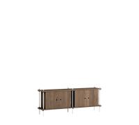 Buffet Étagère MOEBE Chêne Fumé/ Blanc