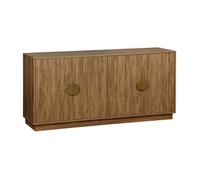 Buffet exotique décor bois de manguier rainuré 4 portes 160cm Celian