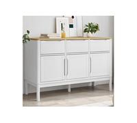 vidaXL Buffet FLORO – blanc 114×43×74 cm, bois massif de pin, meuble de rangement de cuisine