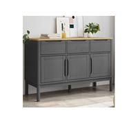 Buffet FLORO gris 114x43x74 cm bois massif de pin