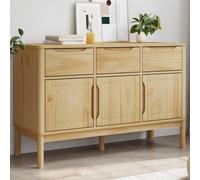 vidaXL Buffet FLORO – bois massif de pin marron cire 114x43x74 cm