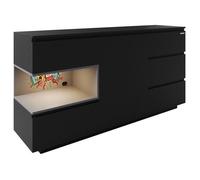 Buffet Gamer avec LED - ROBA - Minecraft - 5 Tiroirs - Porte Coulissante - Éclairage LED Intégré