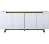 Buffet - GD102 - 4 portes - 180 x 79 x 45 cm - Blanc / Noyer
