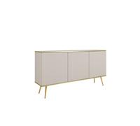 Buffet - Glamour - Beige - Pieds dorés - 160x85x39 cm - Élégance chic