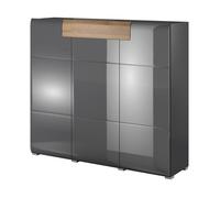 Buffet grand modèle collection OHIO. Coloris gris anthracite et chêne. Style design