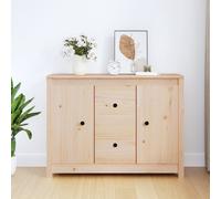 Buffet Gris 100x35x74 cm Bois Massif de Pin Armoire Rangement Salon vidaXL