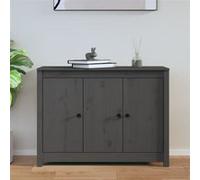 Buffet Gris 100x35x74 cm Bois massif de pin Gris G
