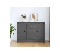 vidaXL Buffet Gris 100x35x74 cm Bois massif de pin814566 Gris G