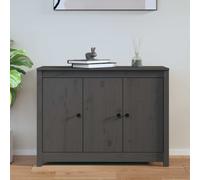 Buffet gris 100x35x74 cm pin massif