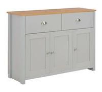Buffet Gris 112x35x81 cm gris + couleur naturelle de bois G