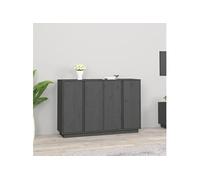 Buffet Gris 120x35x80 cm Bois massif de pin814496