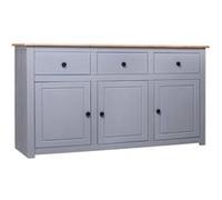 vidaXL Buffet Gris 135x40x80 cm Pin solide Assortiment Panama 282704