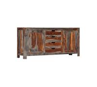 Vidaxl Buffet Gris 160 X 40 X 75 Cm Bois De Sesham Massif Marron