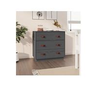 Buffet Gris 80x40x75 cm Bois massif de pin820109