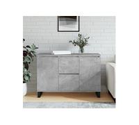 vidaXL Buffet armoire latérale avec pieds, rangement intérieur gris béton bois d'ingénierie