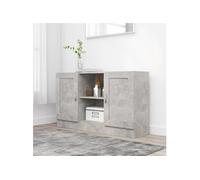 vidaXL Buffet Gris béton 120x30,5x70 cm Aggloméré