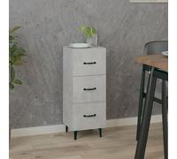 Buffet Gris Béton 34,5x34x90 cm Bois d'Ingénierie Armoire de Rangement vidaXL