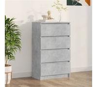 Buffet Gris béton 60x35x98,5 cm Bois d ingénierie Gris béton G
